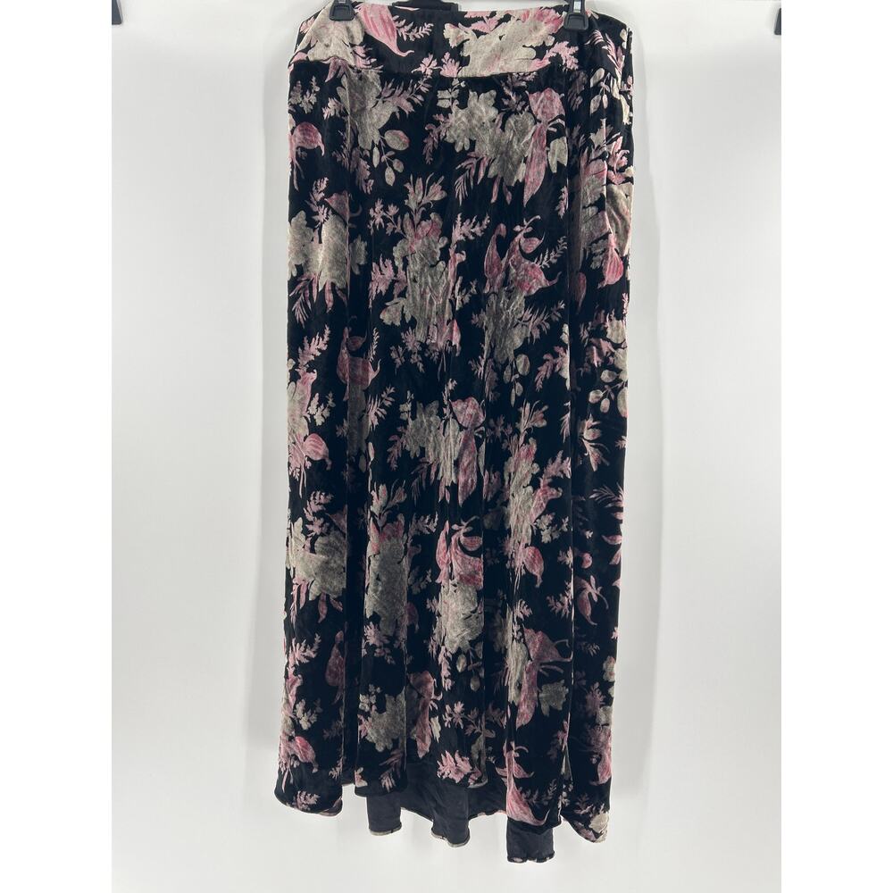 Boston Proper Velvet Floral High Low Skirt Size 12 Fairy Whimsy Dark Romantic